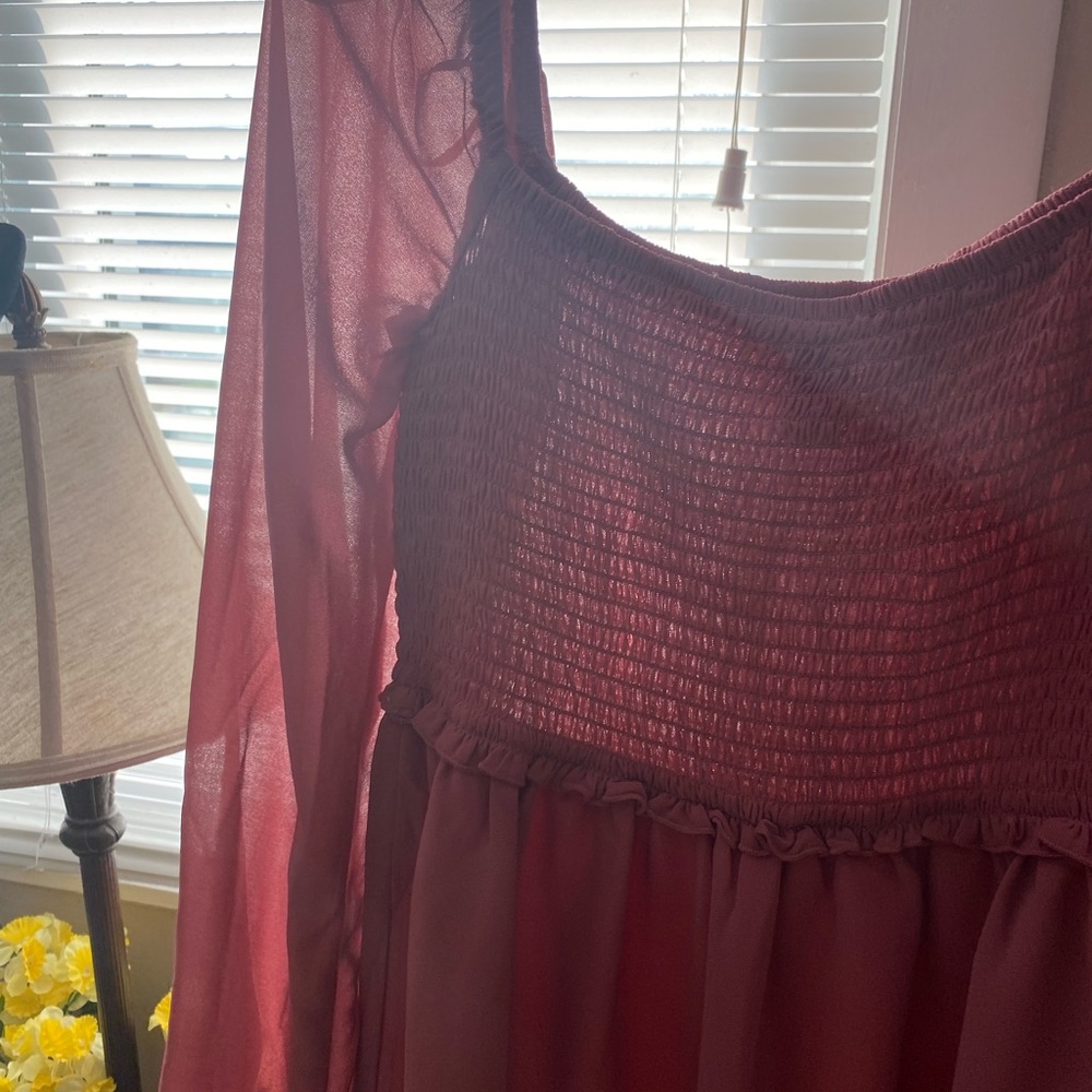 Like New Condition - barely used Forever 21 Womans Chiffon Smocked Mini Dress - Picture 8 of 16